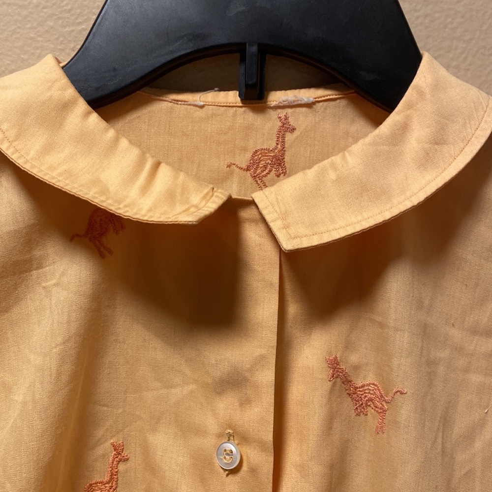 Embroidered Kangaroo Button Down Blouse - image 8